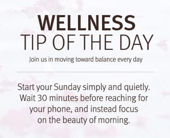 wellness tips of the week